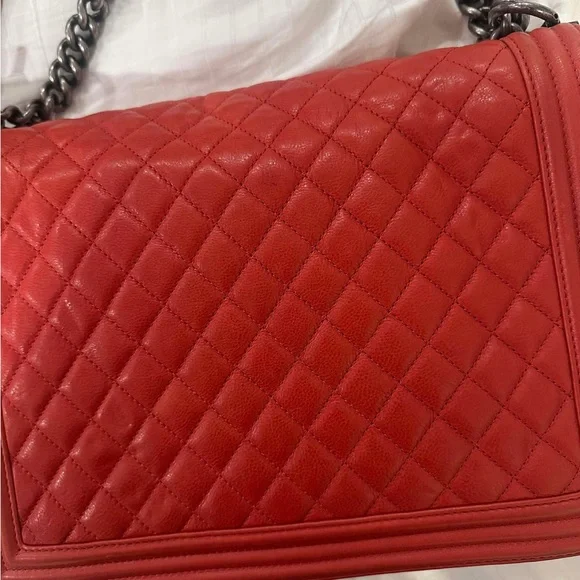 Red Large Chanel Boy Bag GOOD PRICE! - Picture 8 of 8